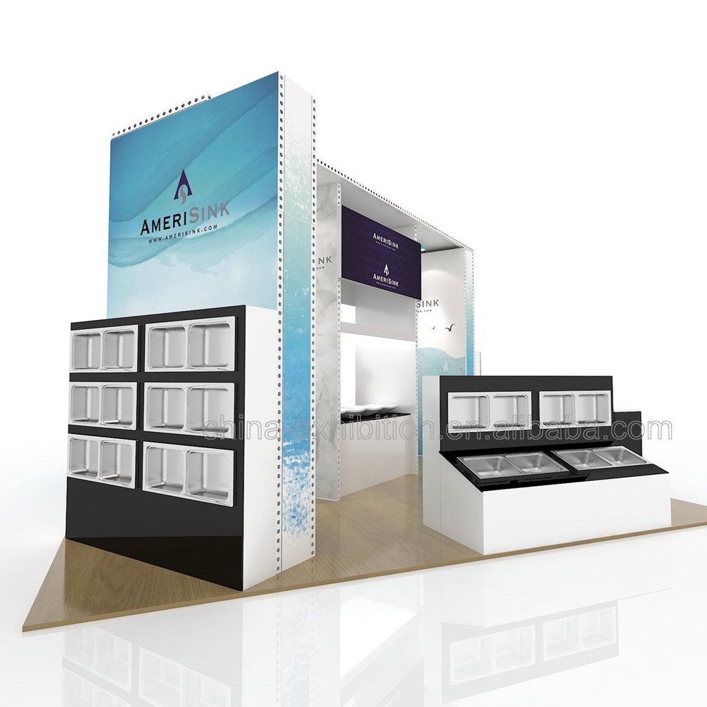 High Quality 10 by 20 Arch Exhibition Booth Design Expo Stands with Cabinets