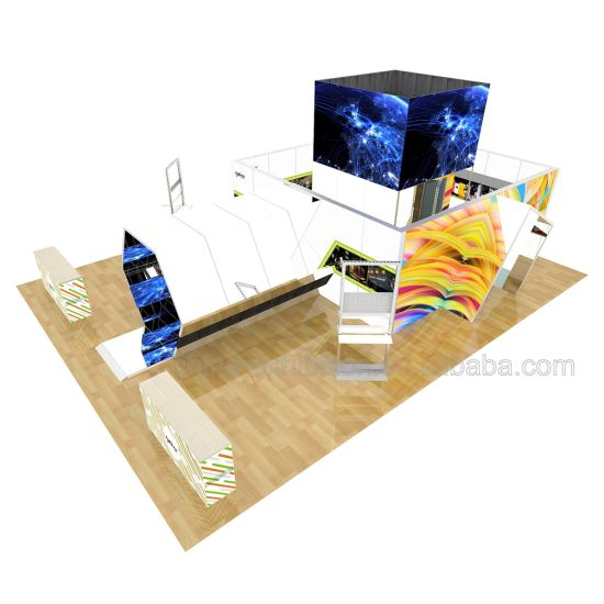 China Factory Price Customized Advertising Display with LED Screen Exhibition Booth Design