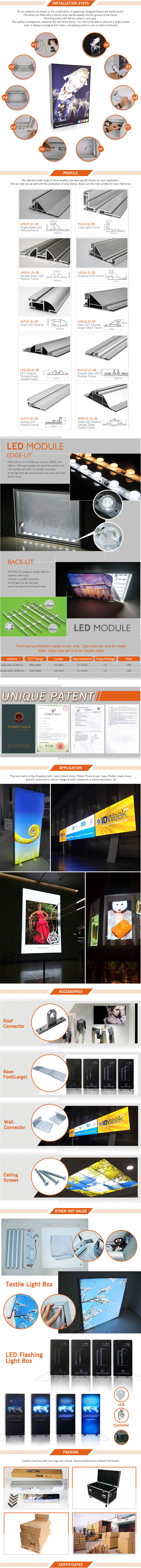 Backlit Aluminium Profile Fabric Light Box Customized Frameless Fabric LED Light Box for Trade Show