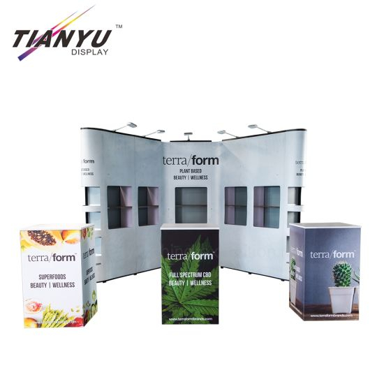 Portable Exhibition Booth Curve Magnetic 10 by 10 Pop up Stand