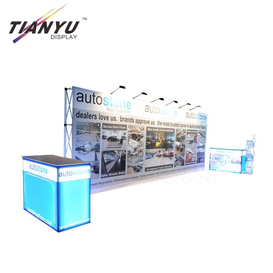 Portable Exhibition Booth Wall Banner Stand Straight Backdrop Tension Fabric