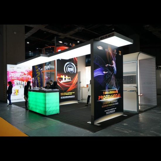 New Product Custom Exhibition Booth Design with LED Letter Sign and Company Logo