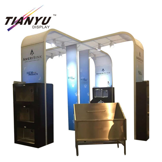 Portable Advertising Trade Show Fabric Display Board Shelving Booth