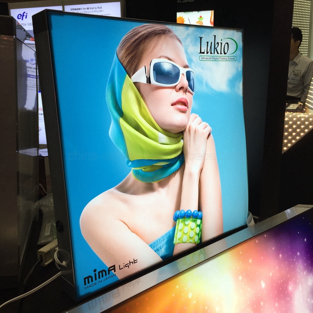 Free Standing Aluminum Fabric Frame Profile Edgelit LED Textile Curved Double Sided Light Box