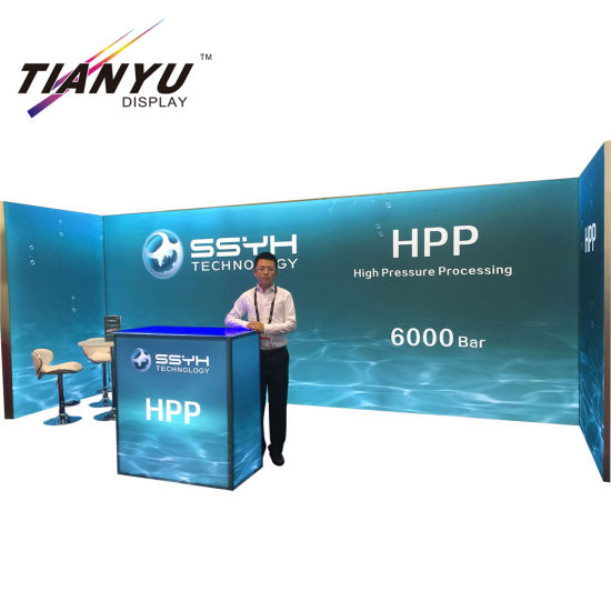 Portable Backdrop Stand Curved Frame Tension Fabric Display Rack Used Trade Show Booths