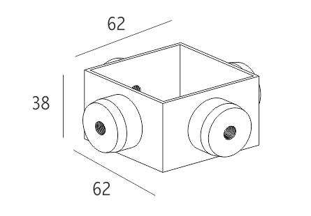 90 degrees 4 ways connector