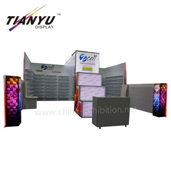 Customized Expo Display Stand, Clothing and Shoes Trade Show Booth Stand Portable