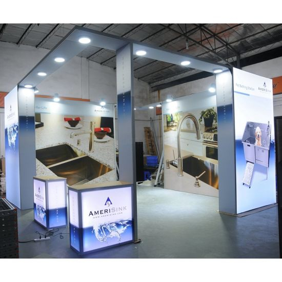 4X4 Flexible Frame Advertising exhibition booth with Aluminum Counter