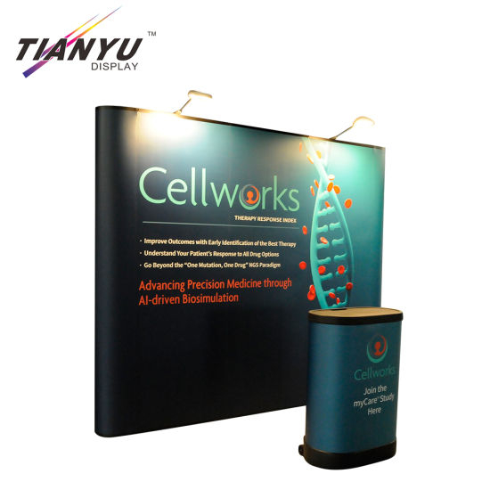 Portable Exhibition Booth Wall Banner Stand Straight Backdrop Tension Fabric Pop up Display for Trade Show