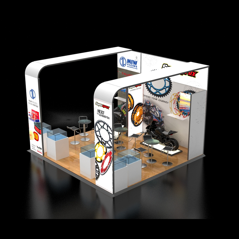 Modern modular trade show fabric exhibition booth with graphic
