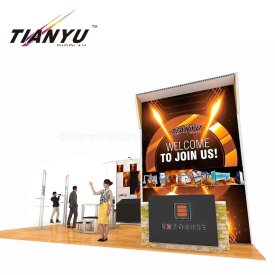 20X20 Stable Aluminum Display Stand Exhibition Booth Design with LED Display Lights