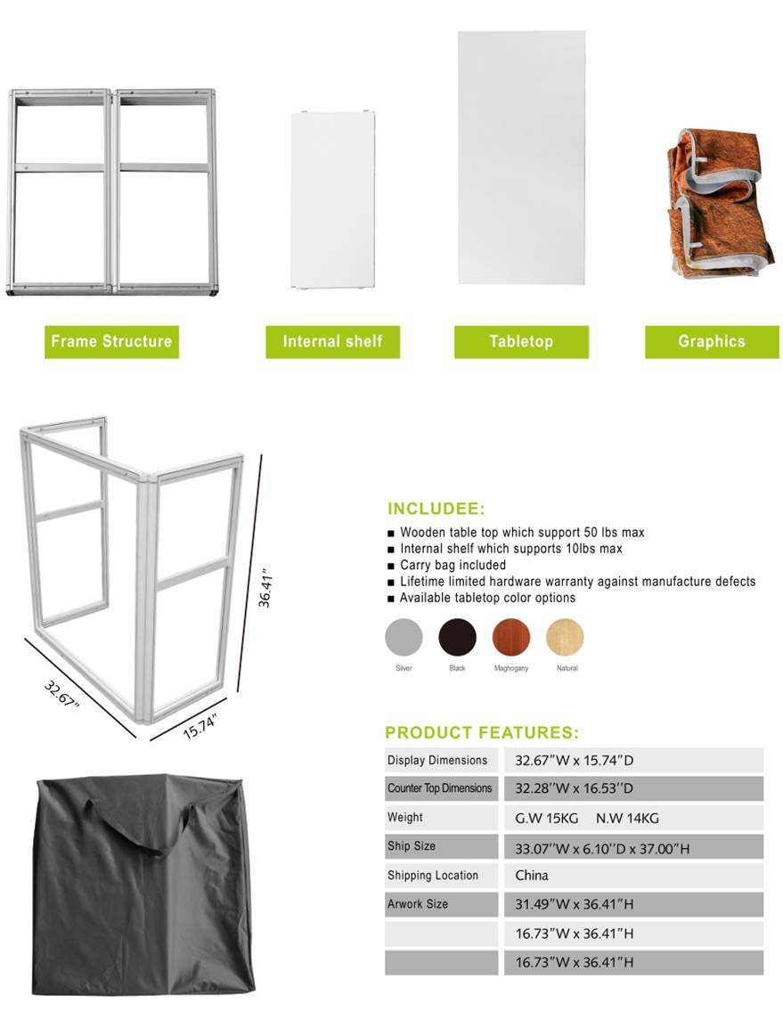 Folding Quickly Set up Portable Display Counter