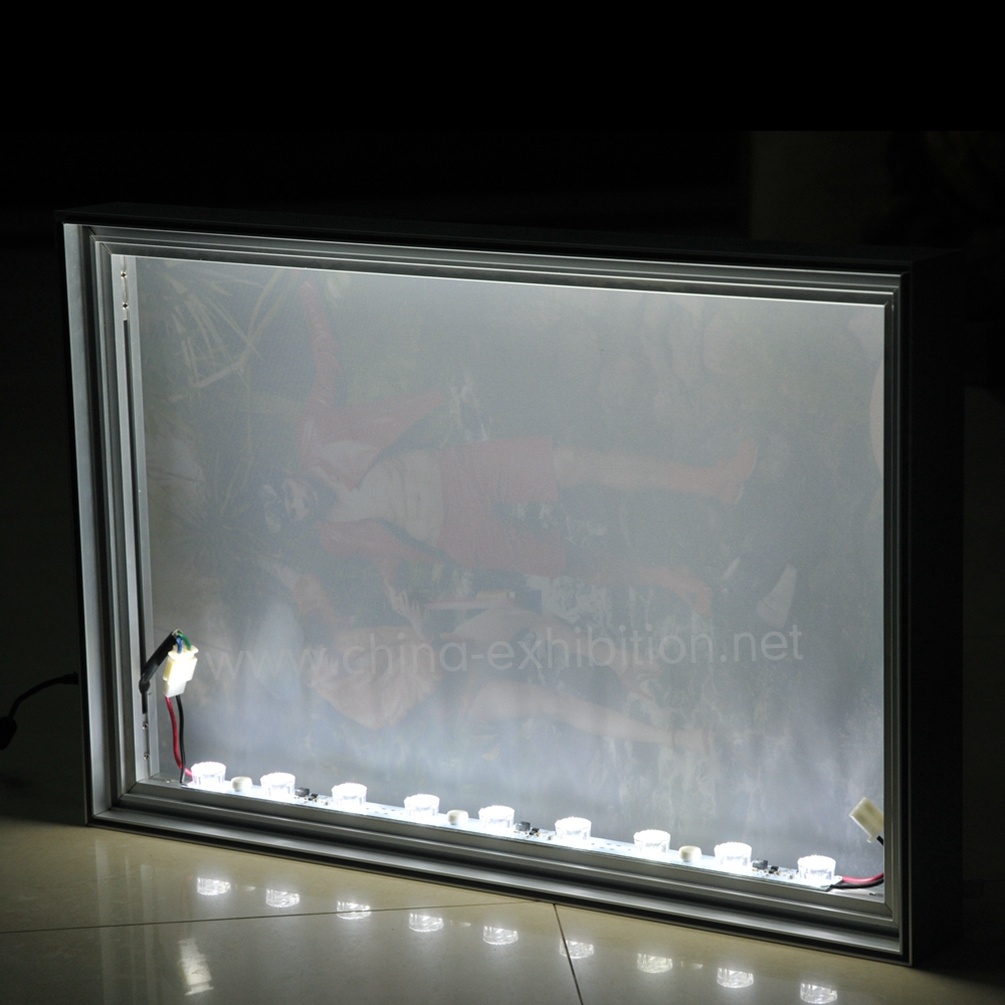 Wall Mounted Advertising Billboard Display, Silicone Edge LED Menu Board, Picture Aluminium Profiles Textile Lightbox