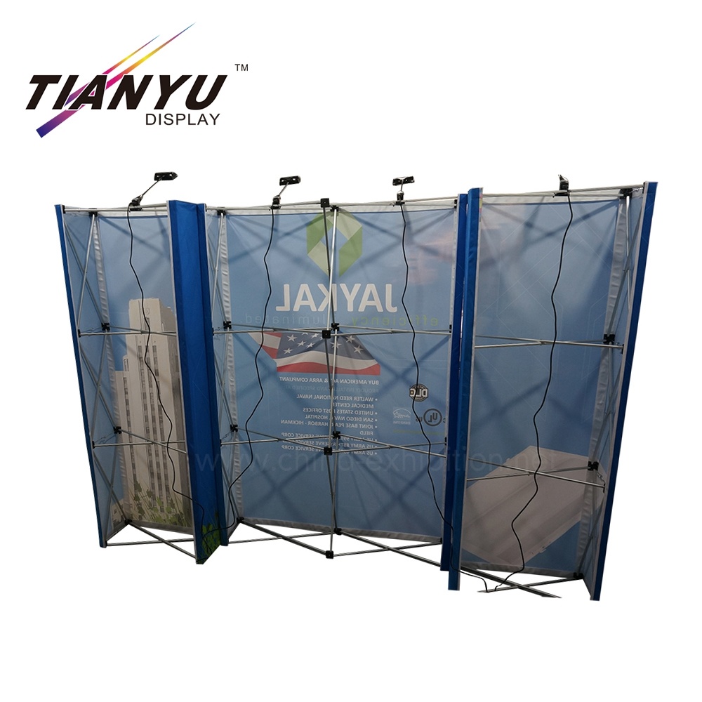 Custom Print Stand Exhibit Fabric Pop up Display Wall