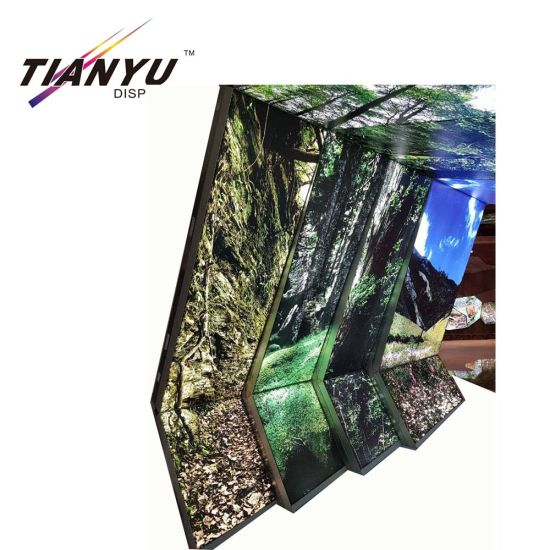 Tian Yu Do Custom Exhibition Booth Design Used in Different Shape Aluminum Fabric LED Light Box