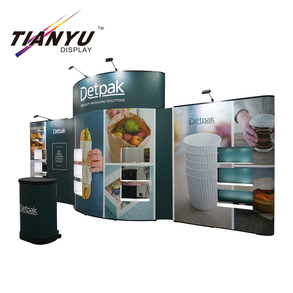 Free Design Popular Trade Show Display, Pop up Display, Corved Pop up Stand