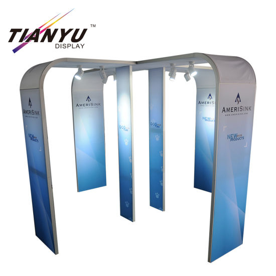 Portable Advertising Trade Show Fabric Display Board Shelving Booth