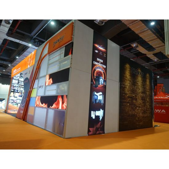 20X20 Stable Aluminum Display Stand Exhibition Booth Design with LED Display Lights