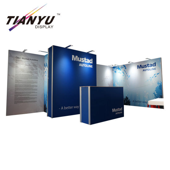 Custom 3X6 Advertising trade show booth with shelves Aluminum Booth