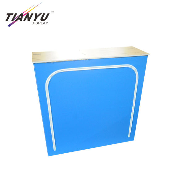 Tianyu Aluminum Acrylic Table Top Trade Show Display Case Pop Up Counter Table with Led Light