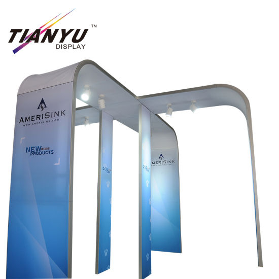 Portable Advertising Trade Show Fabric Display Board Shelving Booth