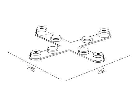 X shape 4 ways connector