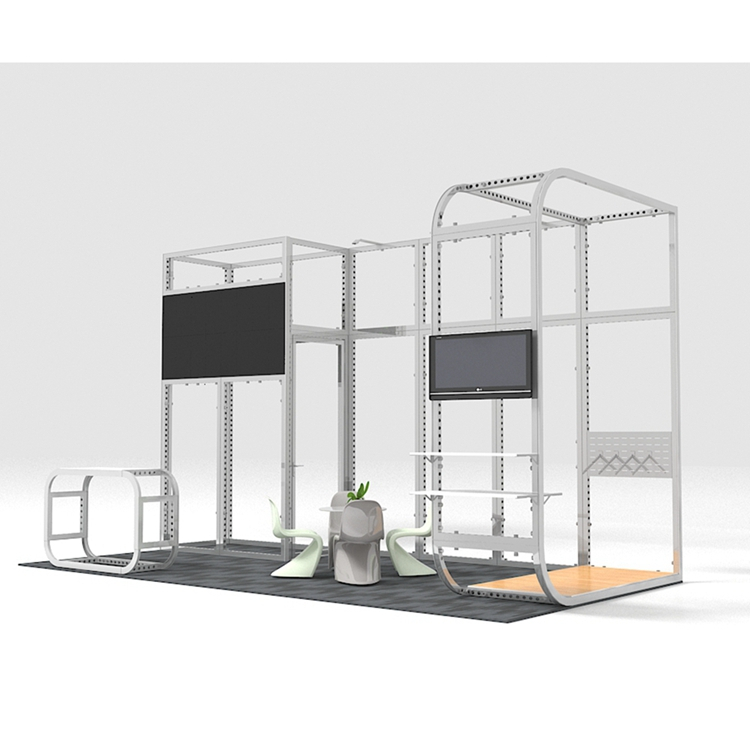 Custom portable modular trade show led screen video wall booth