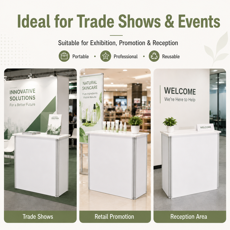 TIANYU Portable Trade Show Display Counter Foldable Set Reception Desk l Shape