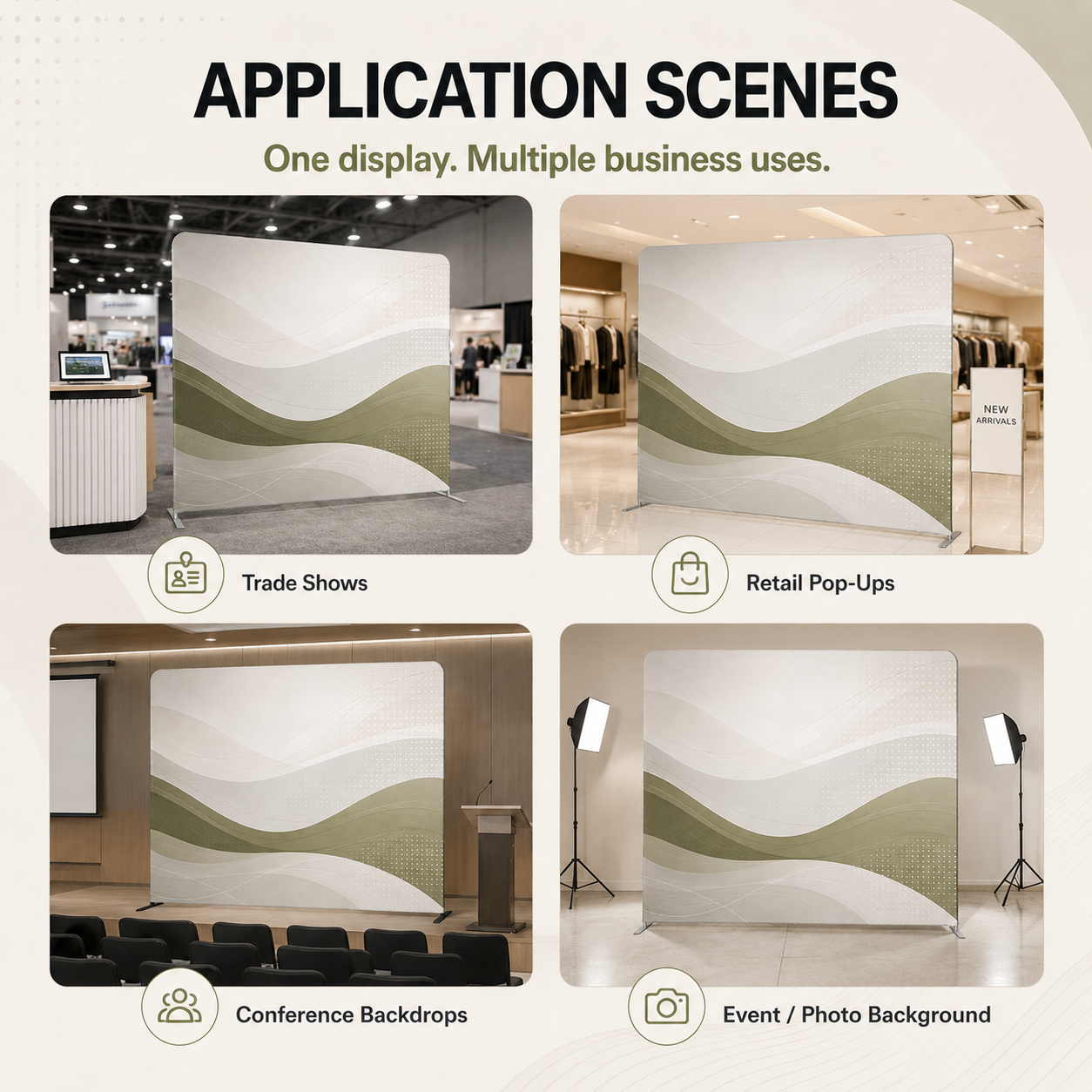 TIANYU 229*300cm Portable Tension Fabric Exhibition Stand