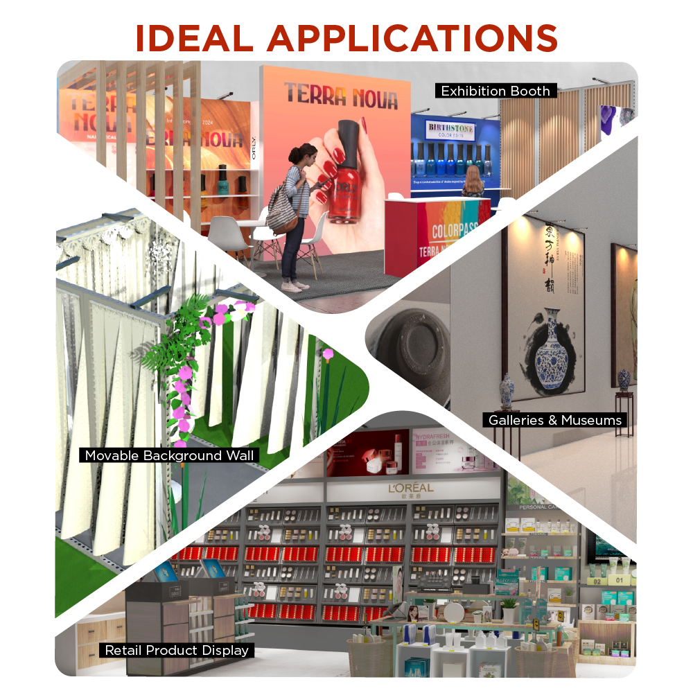 Linkable Modular Spotlight, DC 24V, Slide-in Base Tool-free Installation, for Trade Show Booth