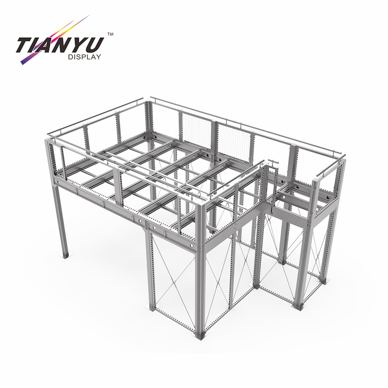 TIANYU Stand Modular System Aluminium Wall Frames Trade Show Display Reused and Over Again Double Storey Exhibition Booth