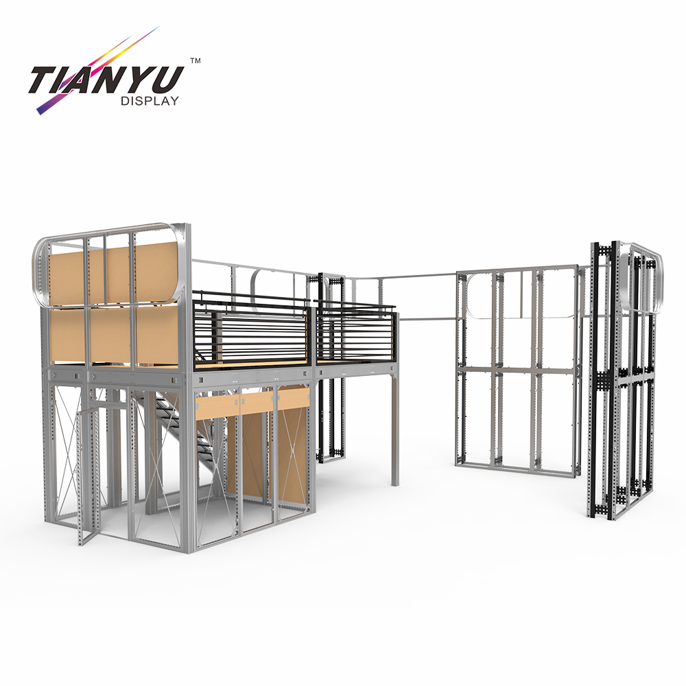 TIANYU Recycle 2 Story Stand Two Floor Exhibition Aluminum Frame System Double Deck Trade Show Booth