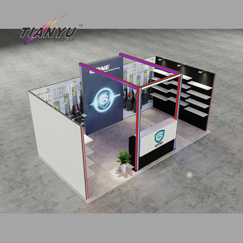 Tianyu Modern Aluminum Profile Customizable Backlit Exhibit System Booth Led Desgin Immersive Visual Product Trade Show Display on Exhibition Booth