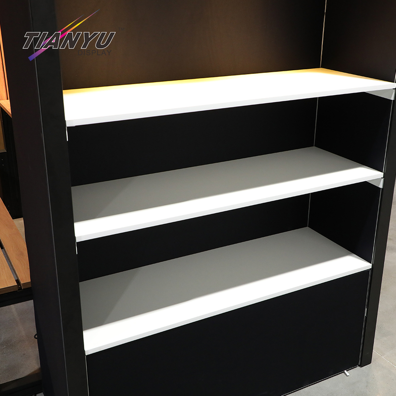 Tianyu Recycle M System Custom Green Booth Wooden Exhibition Display Stand Aluminum Trade Show Booth with Tv Shelf