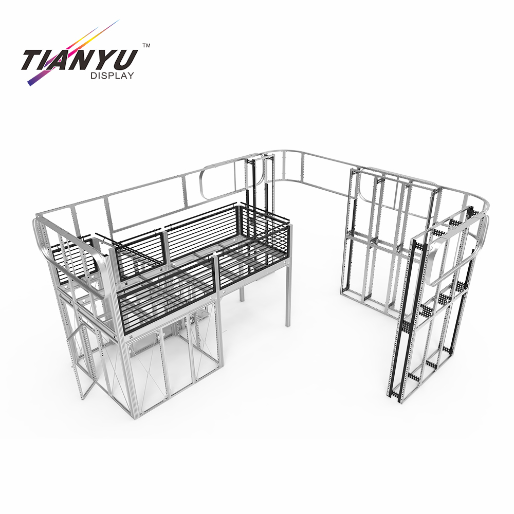 TIANYU Recycle 2 Story Stand Two Floor Exhibition Aluminum Frame System Double Deck Trade Show Booth