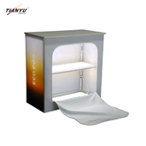TIANYU 500*1000*1000mm Portable Fabric Reception Counter with Led Light