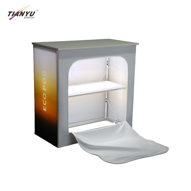 TIANYU 500*1000*1000mm Portable Fabric Reception Counter with Led Light