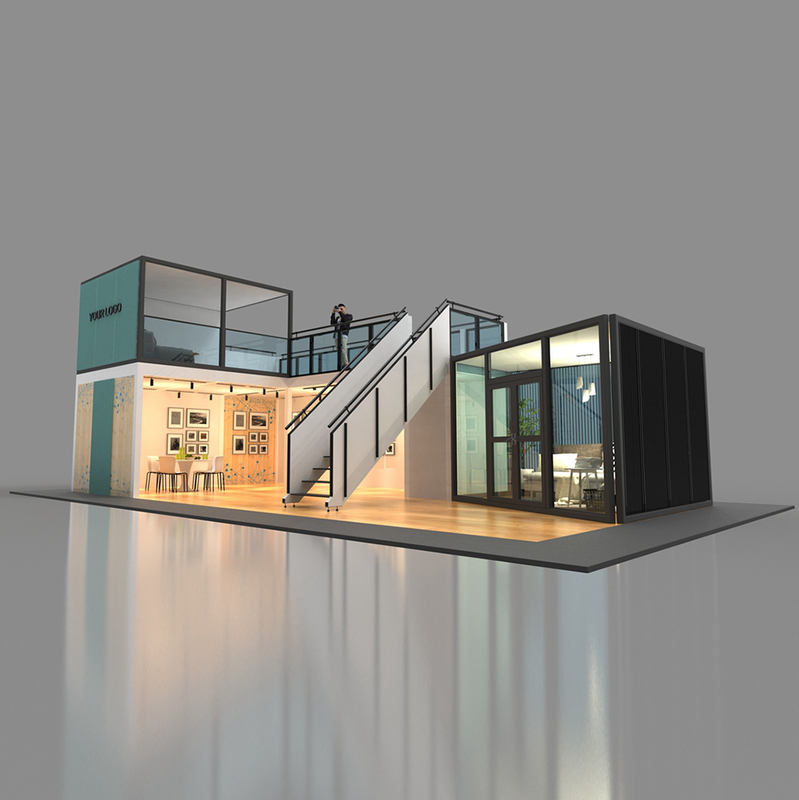 Exhibition Trade Show Aluminum Expo Building Two Story Custom Modular Popular two levels Double Deck Booth