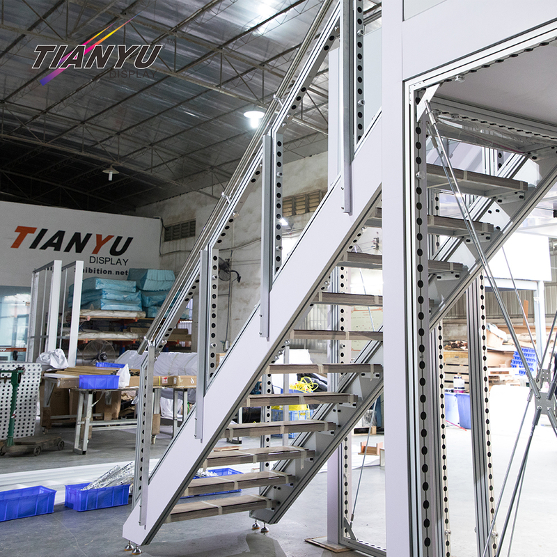 Tianyu Recycle Heavy Duty Aluminum Two Story Exhibit Stand Custom Double Deck Booth Eco- Friendly Trade Show Exhibition