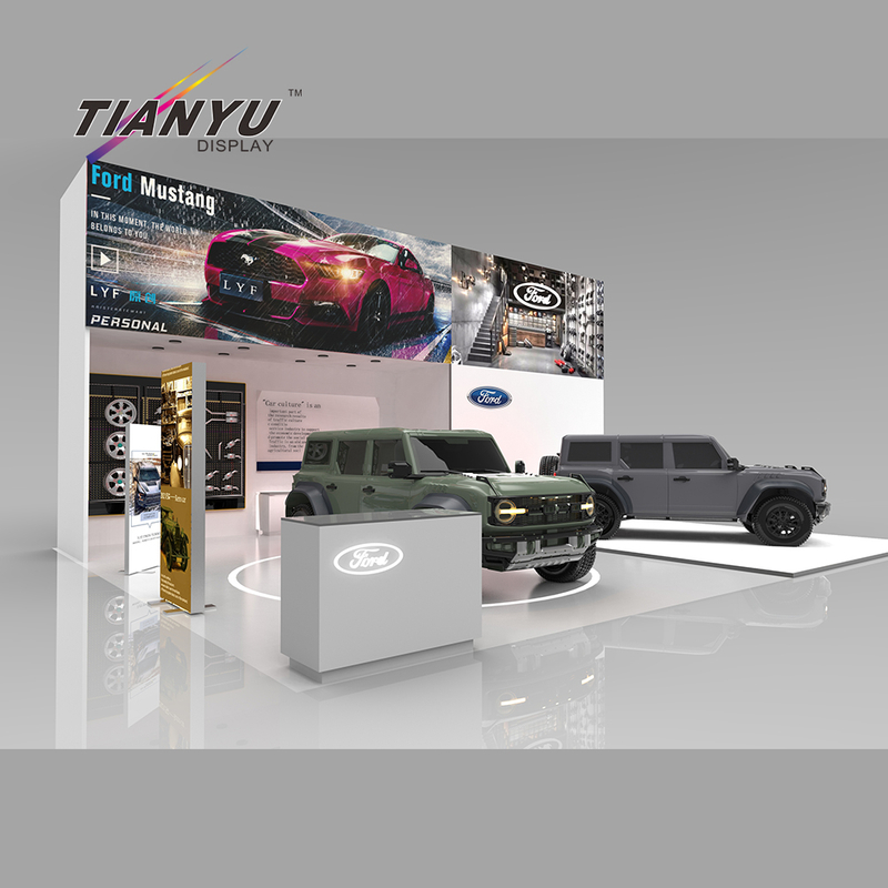 TIANYU Free Layout Design Aluminum Materials Car Showcase Led Exhibition Booth Light Box Manufacturer in Chinese with Floor