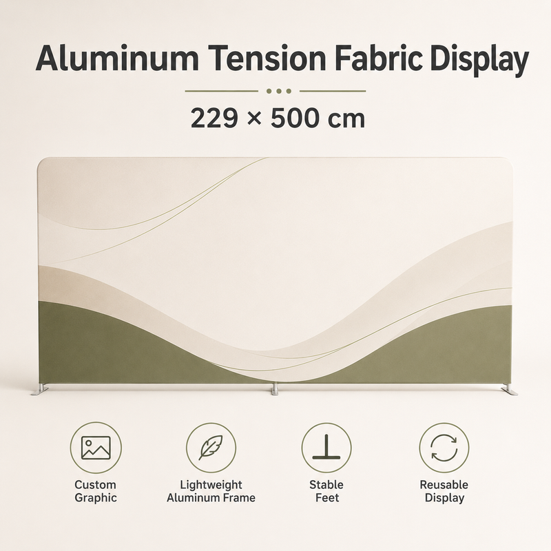 TIANYU 229*500cm Portable Tension Fabric Exhibition Stand