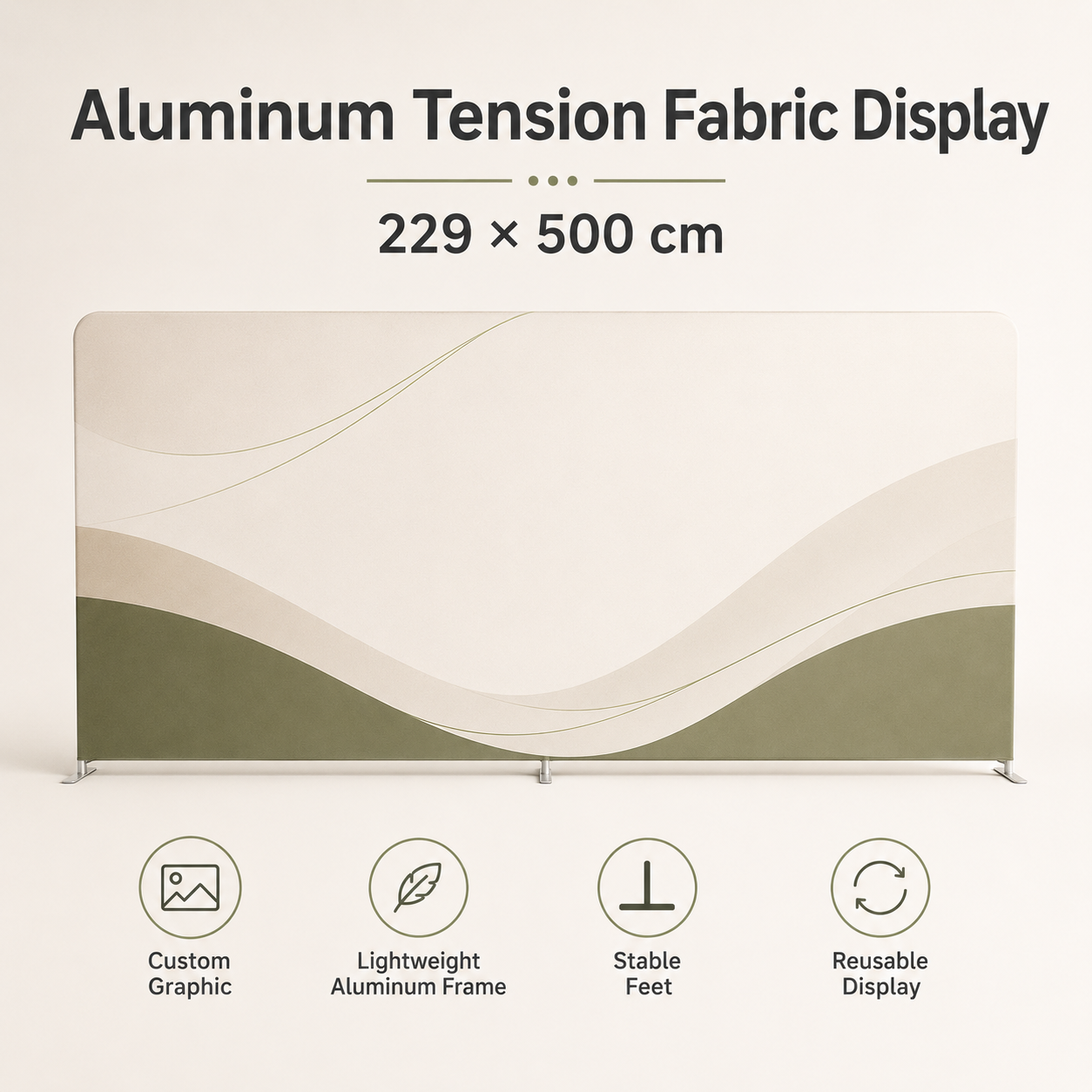 TIANYU 229*500cm Portable Tension Fabric Exhibition Stand