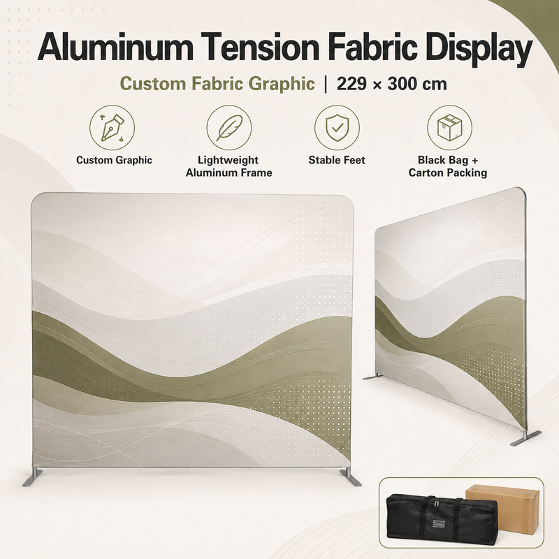 TIANYU 229*300cm Portable Tension Fabric Exhibition Stand