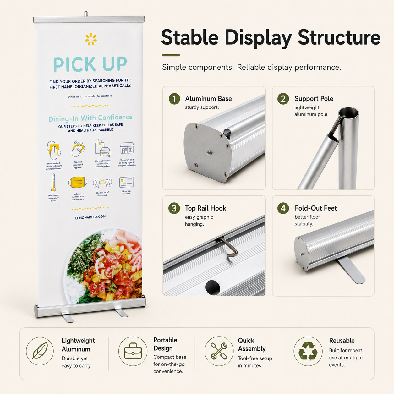 TIANYU Retractable Trade Show Display Electric Roll up 80 200 Banner Stand