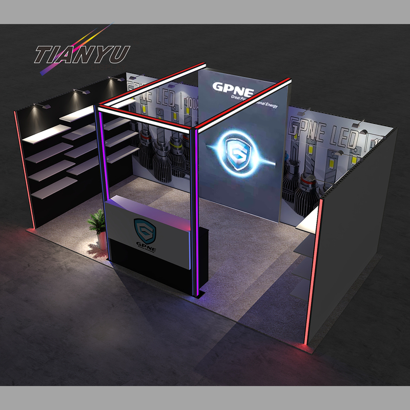 Tianyu Modern Aluminum Profile Customizable Backlit Exhibit System Booth Led Desgin Immersive Visual Product Trade Show Display on Exhibition Booth