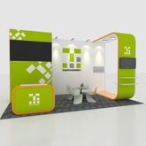 Custom portable modular trade show led screen video wall booth