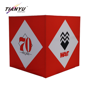 Tianyu Advertising Stand Aluminum Frame Curve Large Tension Fabric Display Cube Trade Show Exhibit Booth