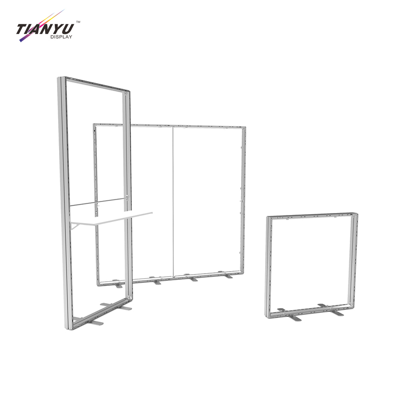 TIANYU New System Trade Show Display Slim Aluminum Frame LED Light Box Modular Customizable Shape Exhibition Booth Easy Setup
