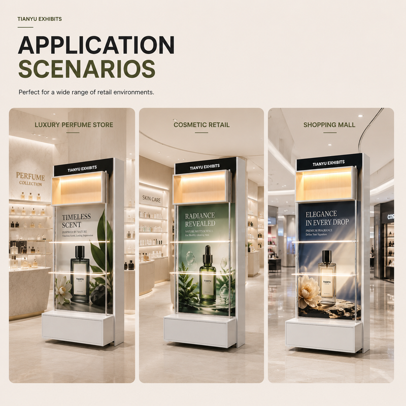 Universal Lightweight Aluminum Modular Display System Backlit Retail Wall Showcase Perforated Profile Rack Easy Assembly Stand