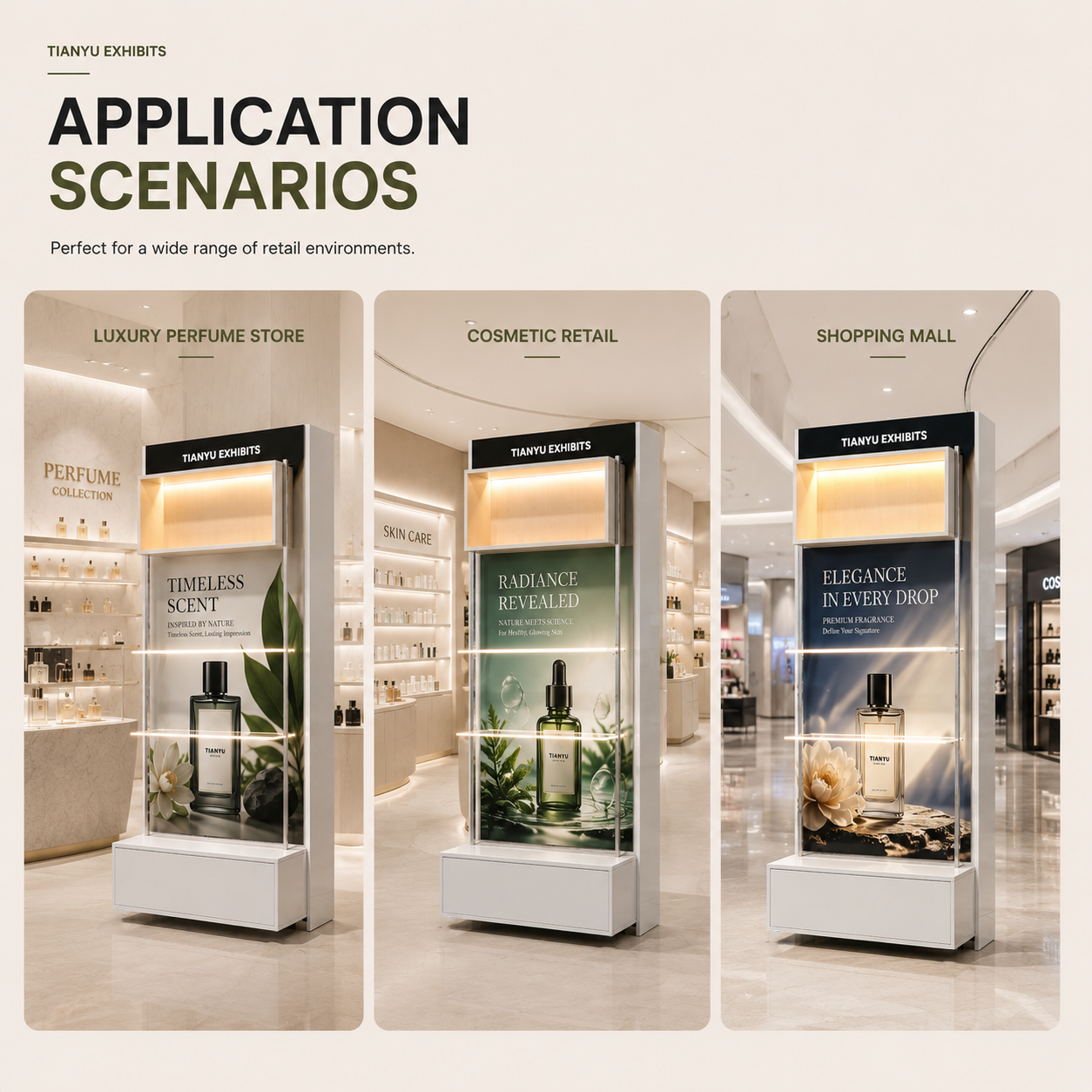 Universal Lightweight Aluminum Modular Display System Backlit Retail Wall Showcase Perforated Profile Rack Easy Assembly Stand